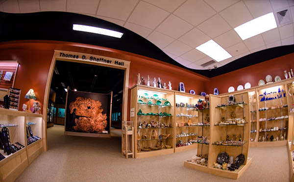 The gift shop and museum entrance at A.E. Seaman Mineral Museum.